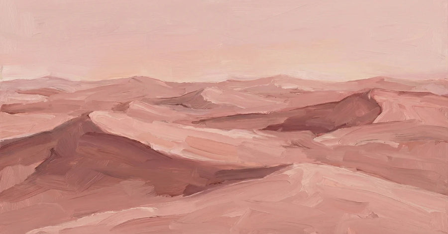 Beach Wallpaper Mural – Coastal Wall Mural – Abstract Desert Dunes — Earthy Pink Brushstrokes printable artwork
