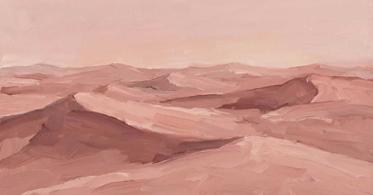 Abstract Desert Dunes Mural Wallpaper — Earthy Pink Brushstrokes Mural Wallpaper - room preview 04