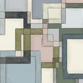 Sketchy Geometric Squares Mural Wallpaper — Mid-Century Abstract Mural Wallpaper - room preview 04