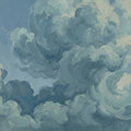 Impasto Sky Mural Wallpaper — Oil Painted Clouds Pattern Mural Wallpaper - room preview 04