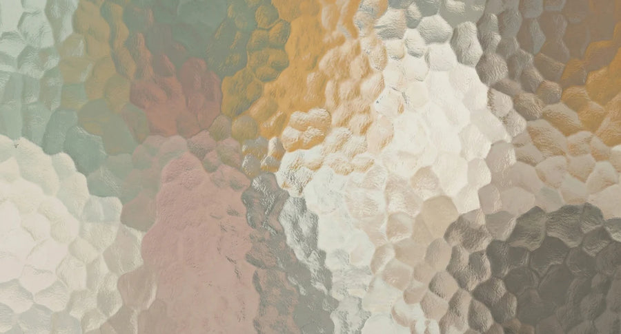 Tapete Frosted Glass Mosaic Mural — Sanfte abstrakte Lichttapete printable artwork