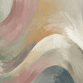 Abstract Wave Mural Wallpaper — Muted Sage and Rose Brushstrokes Mural Wallpaper - room preview 04