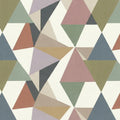 Geometric Triangle Mosaic Mural Wallpaper in Muted Earth Tones Mural Wallpaper - room preview 04