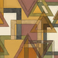 Abstract Geometric Mural Wallpaper — Retro Mid-Century Shapes Mural Wallpaper - room preview 04