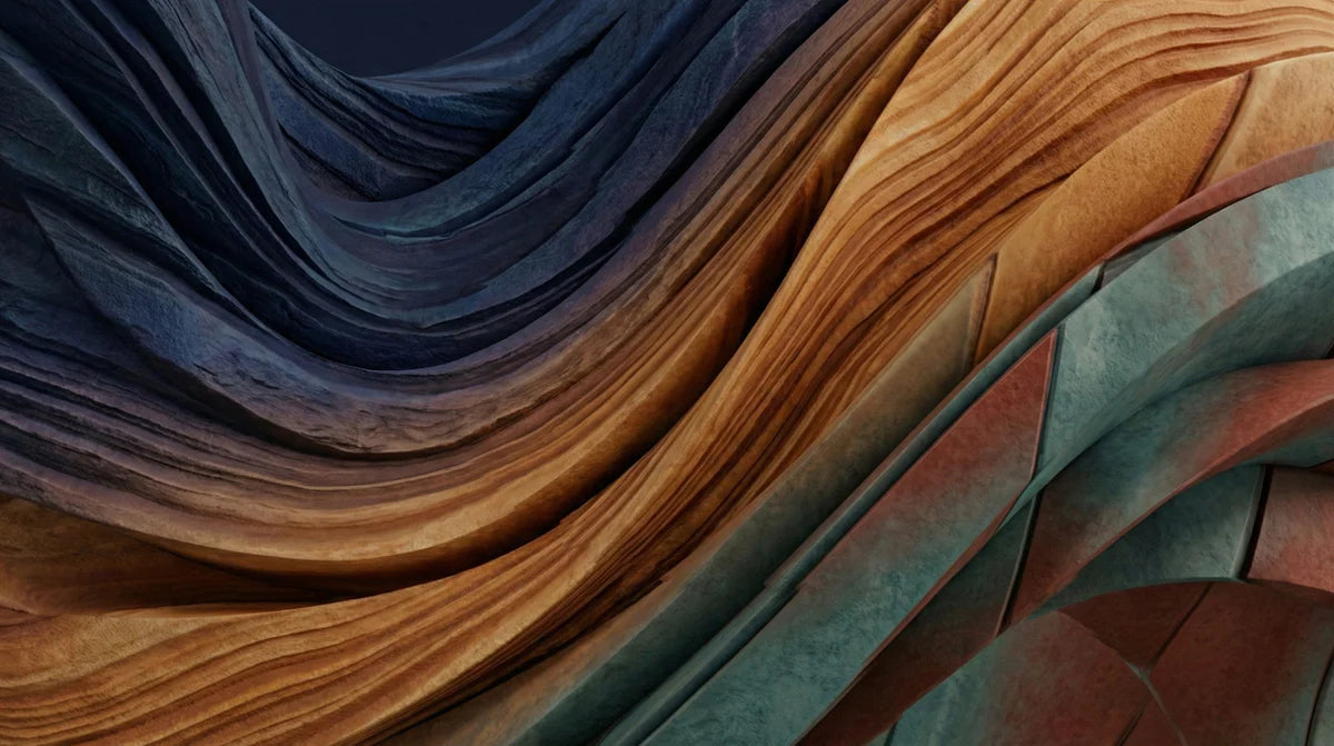 Geological Layered Rock Mural Wallpaper — Abstract Earth Tone Decor Mural Wallpaper - room preview 04