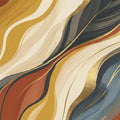 Fluid Abstract Mural Wallpaper — Wabi-Sabi Gold Wave Mural Wallpaper - room preview 04