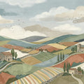 Tuscan Hillside Mural Wallpaper — Painterly Countryside Landscape Mural Wallpaper - room preview 04