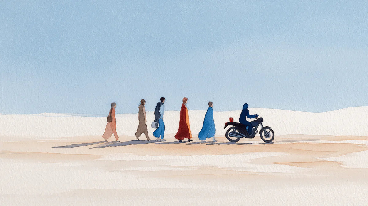Minimalist Desert Landscape Wallpaper Watercolor Nomad Journey Mural Serene Blue Sky Boho Wall Art Mural Wallpaper - room preview 04