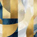 Navy and Gold Geometric Abstract Mural Wallpaper - room preview 04