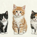 Three Little Kittens Mural Wallpaper — Whimsical Hand-Drawn Art Mural Wallpaper - room preview 04