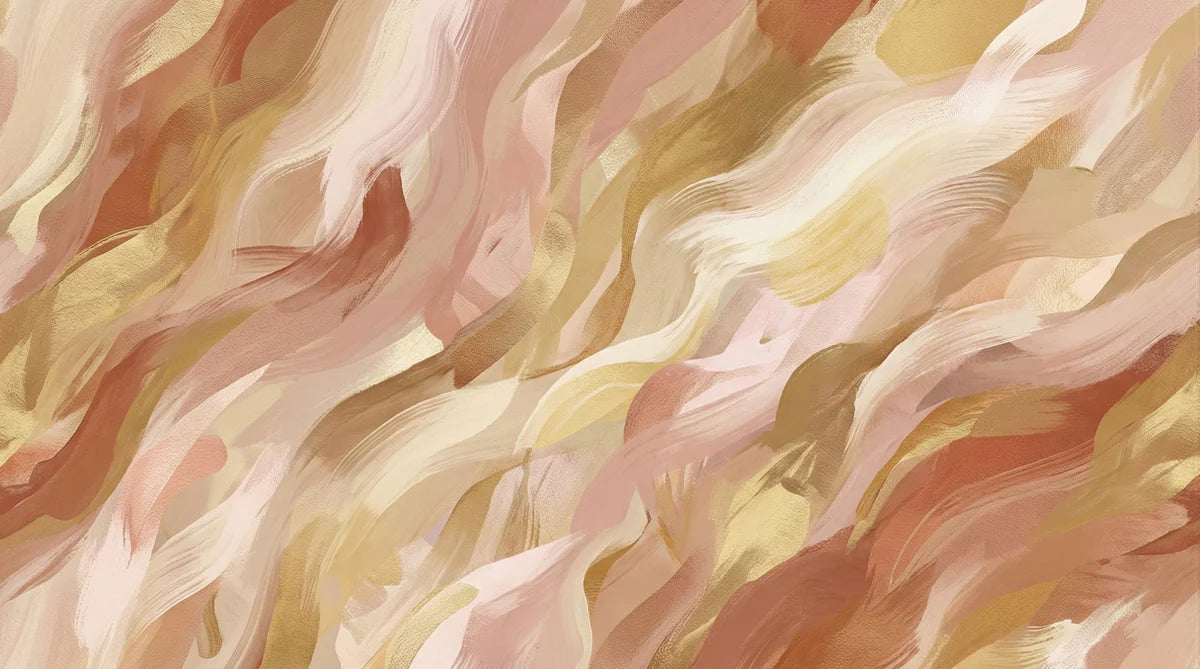 Abstract Sand Swirls Mural Wallpaper — Warm Fluid Art Mural Wallpaper - room preview 04