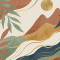Abstract Mountain Landscape Mural Wallpaper in Terracotta and Sage Mural Wallpaper - room preview 04