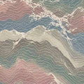 Topographic Mountain Contour Mural Wallpaper — Pastel Landscape Mural Wallpaper - room preview 04