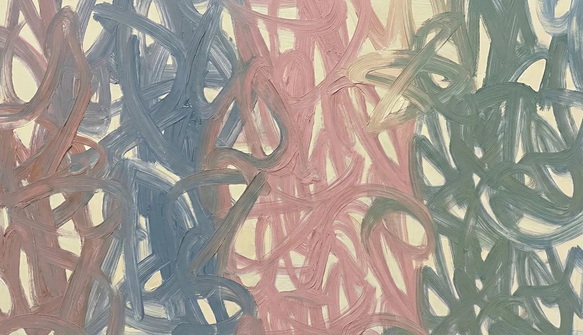 Abstract Scribble Mural Wallpaper — Expressionist Brushwork Mural Wallpaper - room preview 04