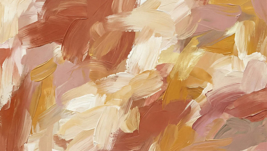 Papier peint mural à motif de coups de pinceau abstraits aux couleurs terreuses — Papier peint mural artisanal printable artwork