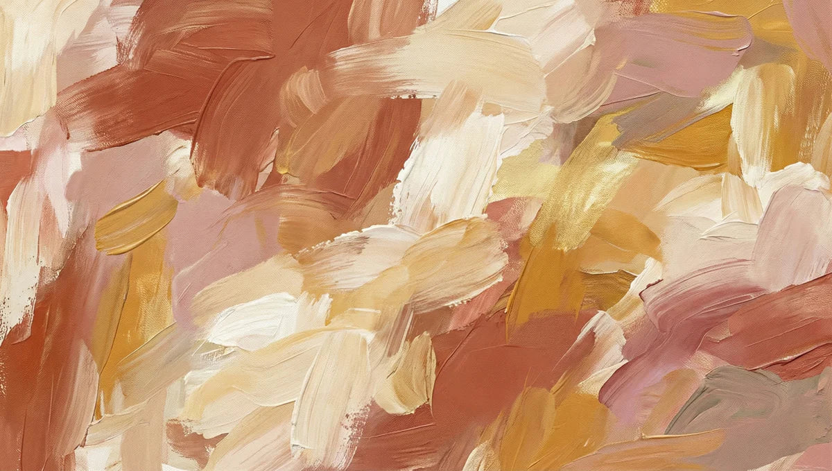 Abstract Earth Tone Brushstroke Mural Wallpaper — Artisan Paint Mural Wallpaper - room preview 04