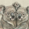 Cuddling Koala Watercolor Mural Wallpaper — Soft Animal Art Mural Wallpaper - room preview 04