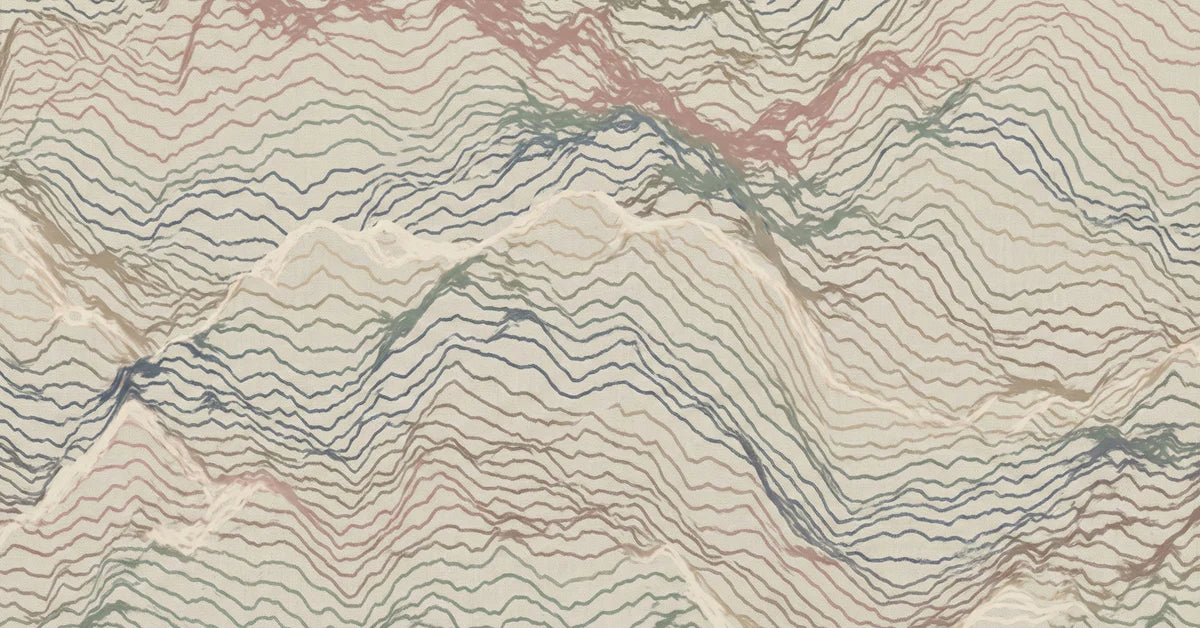 Topographic Contour Line Mural Wallpaper — Modern Abstract Art Mural Wallpaper - room preview 04