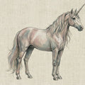 Mythical Unicorn Illustration Mural Wallpaper — Artistic Linen Style Mural Wallpaper - room preview 04