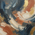 Abstract Palette Knife Mural Wallpaper — Navy and Rust Art Mural Wallpaper - room preview 04