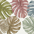 Watercolor Monstera Leaf Mural Wallpaper — Organic Tropical Design Mural Wallpaper - room preview 04