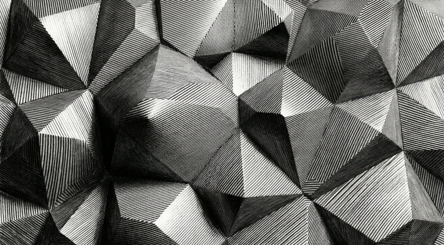 3D Wallpaper Mural – Optical Illusion Wall Mural – Monochrome Geometric Diamond — Modern Optical Illusion printable artwork