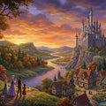 Fairytale Kingdom Landscape Mural Wallpaper — Whimsical Storybook Scene Mural Wallpaper - room preview 04