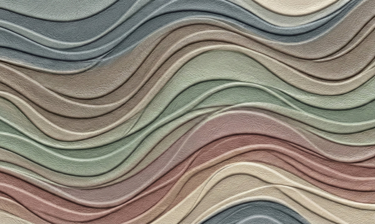 Fluid Wave 3D Mural Wallpaper — Abstract Layered Texture Design Mural Wallpaper - room preview 04