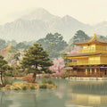 Kyoto Golden Pavilion Mural Wallpaper — Japanese Landscape Decor Mural Wallpaper - room preview 04
