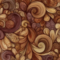 Intricate Swirl Pattern Wallpaper Vintage Ornate Floral Mural Warm Earth Tones Bohemian Wall Art Mural Wallpaper - room preview 04