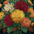 Victorian Chrysanthemum Mural Wallpaper — Moody Floral Heritage Mural Wallpaper - room preview 04
