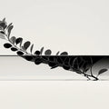 Minimalist Botanical Branch Mural — Black and White Art Mural Wallpaper - room preview 04