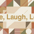 Geometric Typography Mural Wallpaper — Modern Earthy Patchwork Mural Wallpaper - room preview 04