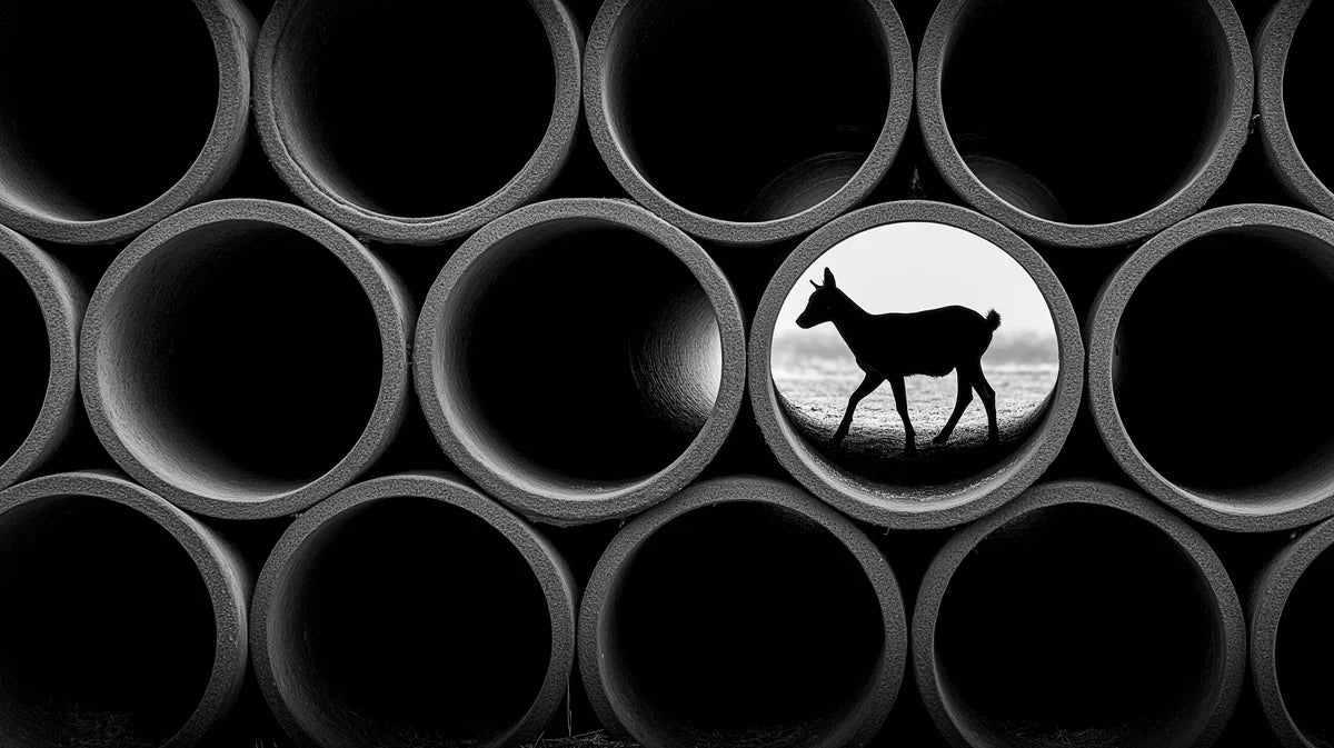 Industrial Deer Silhouette Mural Wallpaper — Modern Monochrome Art Mural Wallpaper - room preview 04