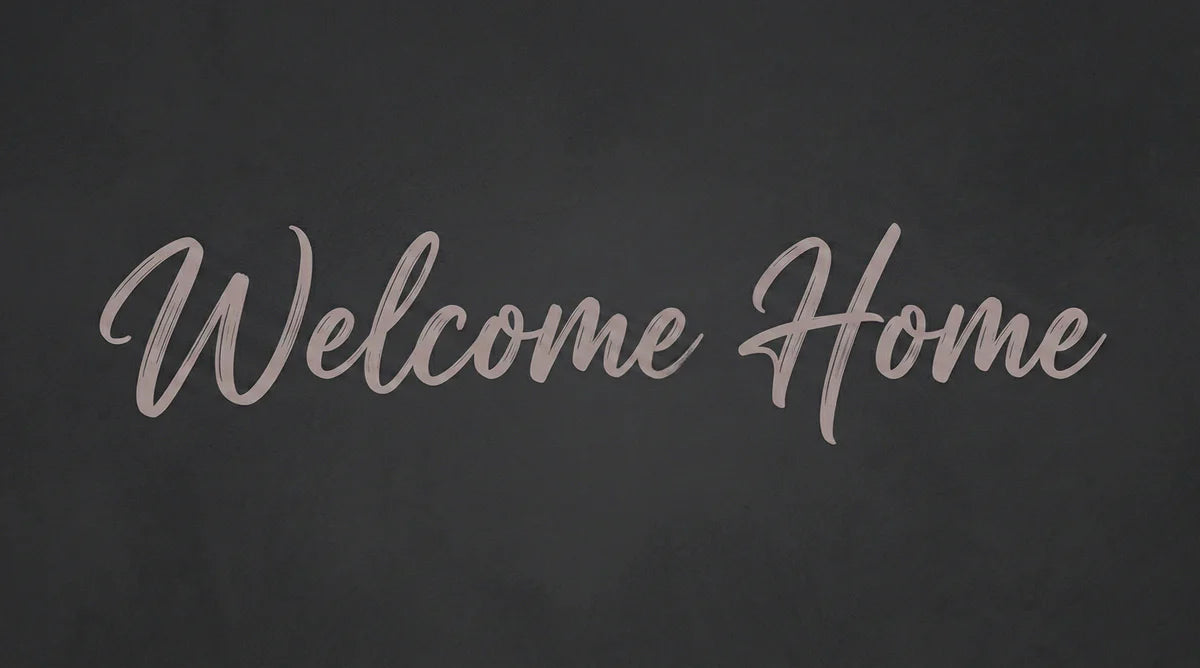 Welcome Home Script Mural Wallpaper — Moody Minimalist Design Mural Wallpaper - room preview 04