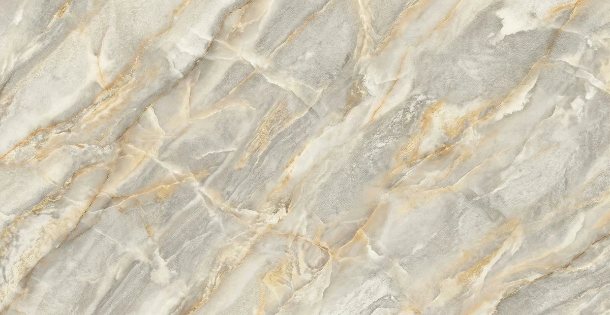 Grey and Gold Marble Mural Wallpaper — Sophisticated Stone Design Mural Wallpaper - room preview 04
