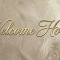 Welcome Home Damask Mural Wallpaper — Elegant Metallic Script Mural Wallpaper - room preview 04