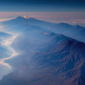 Aerial Volcanic Mountain Range Mural Wallpaper — Twilight Horizon Mural Wallpaper - room preview 04