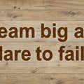 Dream Big Typography Mural Wallpaper — Rustic Wood Grain Design Mural Wallpaper - room preview 04