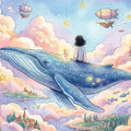 Flying Whale and Floating Castle Mural Wallpaper — Storybook Fantasy Mural Wallpaper - room preview 04