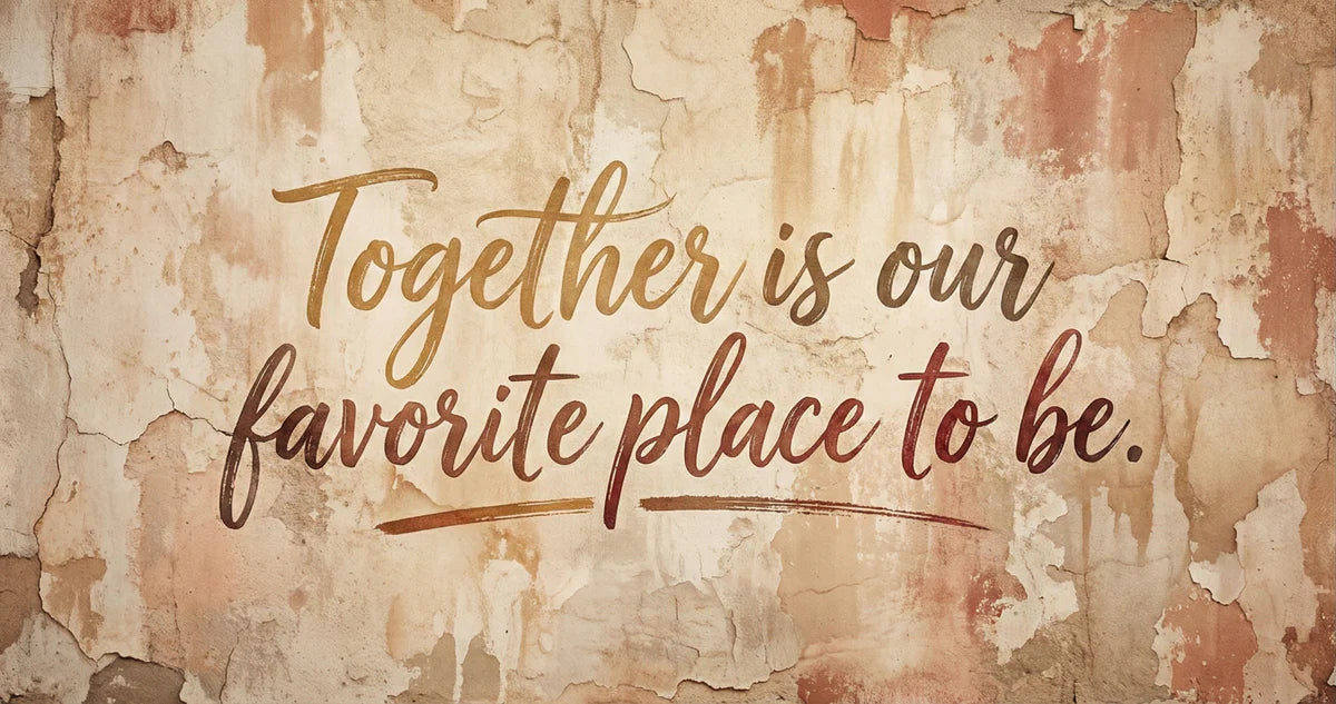 Rustic Quote Wall Mural — Distressed Plaster Script Wallpaper Mural Wallpaper - room preview 04