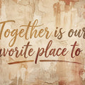 Rustic Quote Wall Mural — Distressed Plaster Script Wallpaper Mural Wallpaper - room preview 04