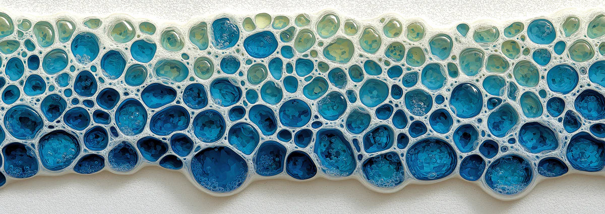 Coastal Sea Foam Mural Wallpaper — Modern Fluid Art Mural Wallpaper - room preview 04