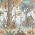 Storybook Fairy Village Mural Wallpaper — Whimsical Forest Design Mural Wallpaper - room preview 04