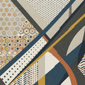 Mid-Century Geometric Collage Mural Wallpaper — Retro Abstract Style Mural Wallpaper - room preview 04