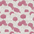 Pink Botanical Wave Mural Wallpaper — Asian Inspired Floral Design Mural Wallpaper - room preview 04