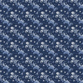 Navy Blue Acanthus Scroll Mural Wallpaper — Traditional Baroque Style Mural Wallpaper - room preview 04