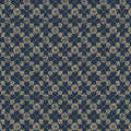 Navy and Gold Diamond Trellis Floral Mural Wallpaper - room preview 04