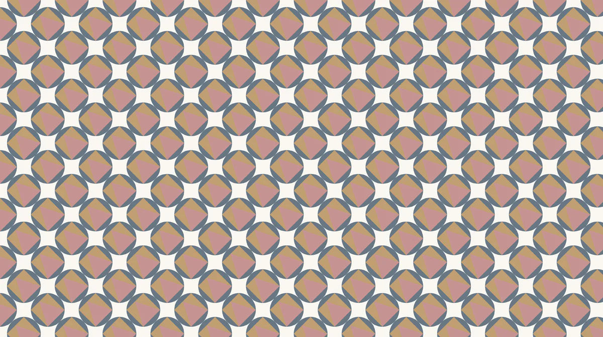 Mid-Century Geometric Mural Wallpaper in Dusty Rose and Ochre Mural Wallpaper - room preview 04