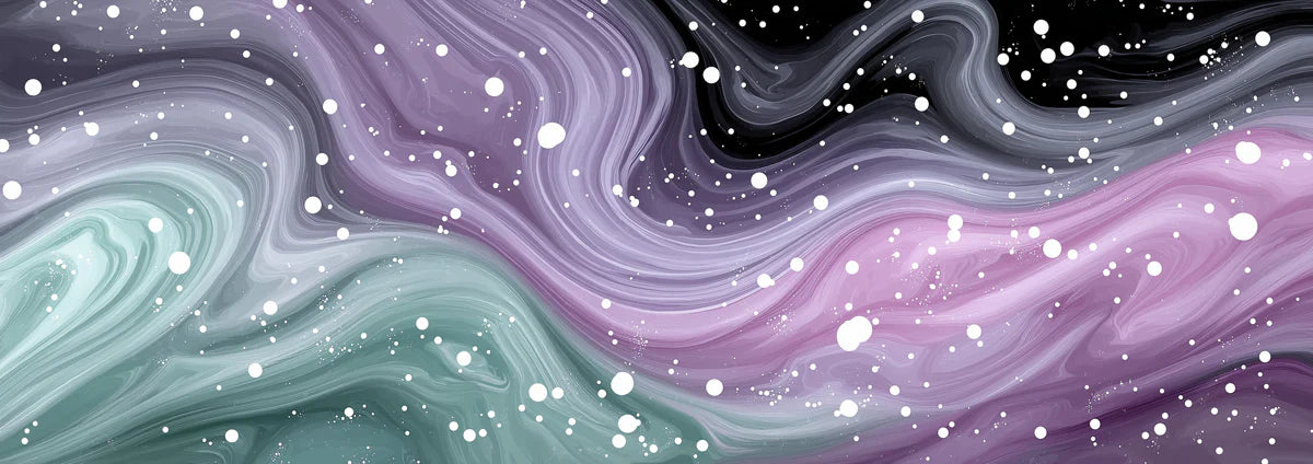 Cosmic Fluid Mural Wallpaper — Abstract Purple and Teal Galaxy Art Mural Wallpaper - room preview 04